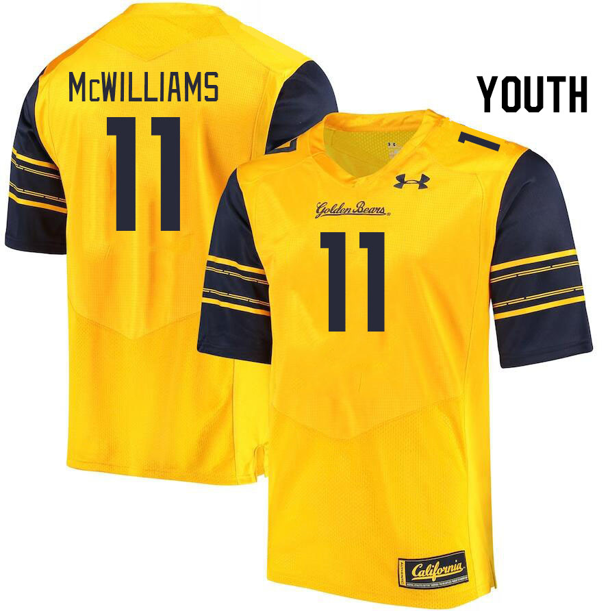 Youth #11 Tyson McWilliams California Golden Bears College Football Jerseys Stitched Sale-Gold